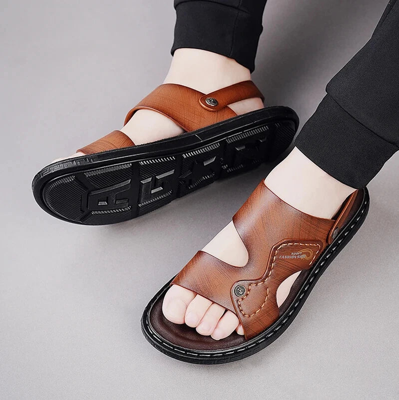 Classic Men Sandals Outdoor Handmade Slippers Lightweight Non Slip Beach Shoes