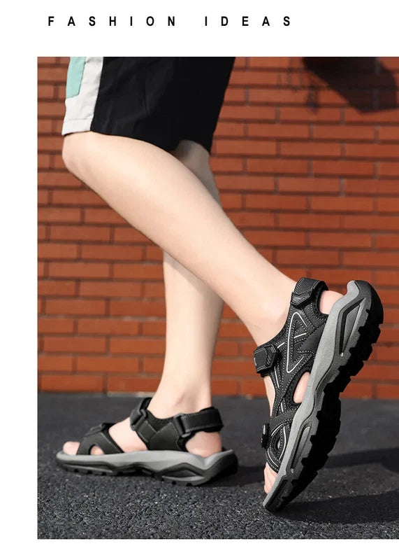 Summer Men's Sandals Outdoor Beach Platform Wading Shoes Soft Non-Slip Slippers