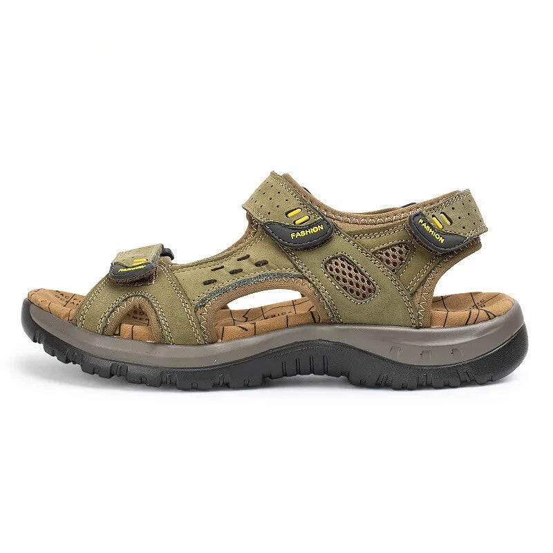 Summer Leisure Men's Shoes Beach Sandals Leather Comfortable Slippers Big Size13
