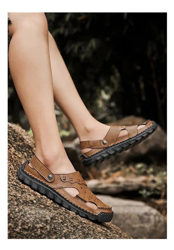 38-48 Plus Size Mens Closed Toe Hollow Out Slingback Sandals Beach Slipper Shoes