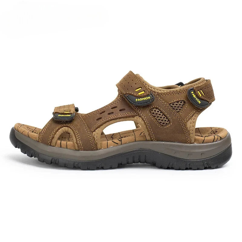 Summer Leisure Men's Shoes Beach Sandals Leather Comfortable Slippers Big Size13