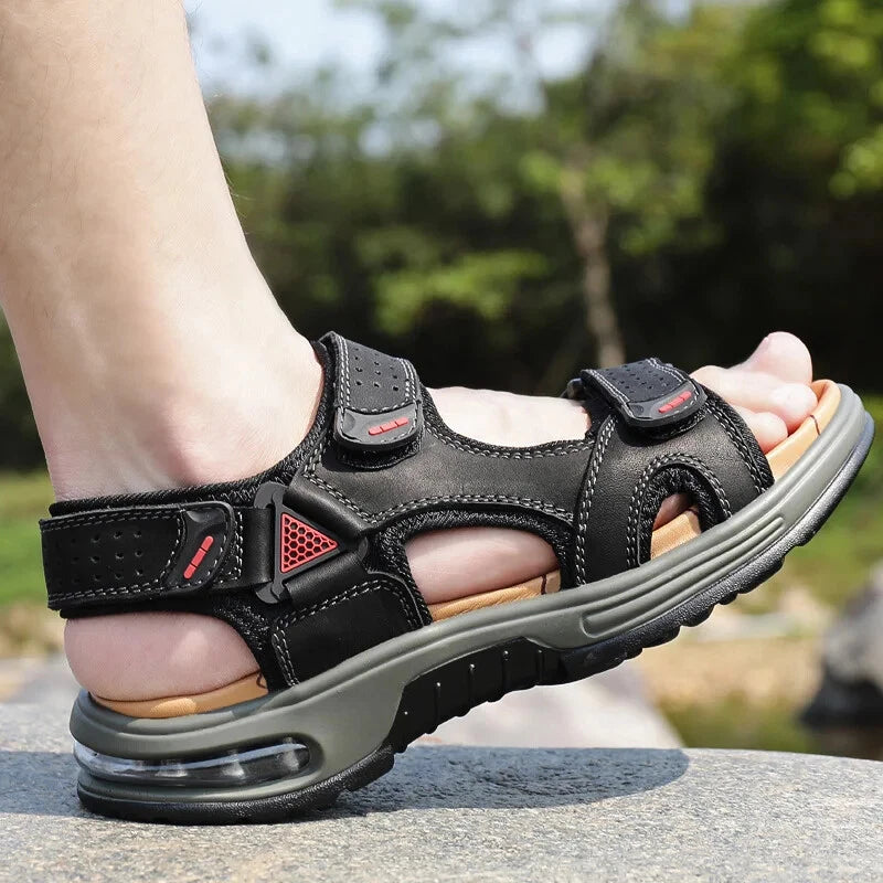 Summer Comfortable Men's Sandals Leather Breathable Slippers Outdoor Beach Shoes