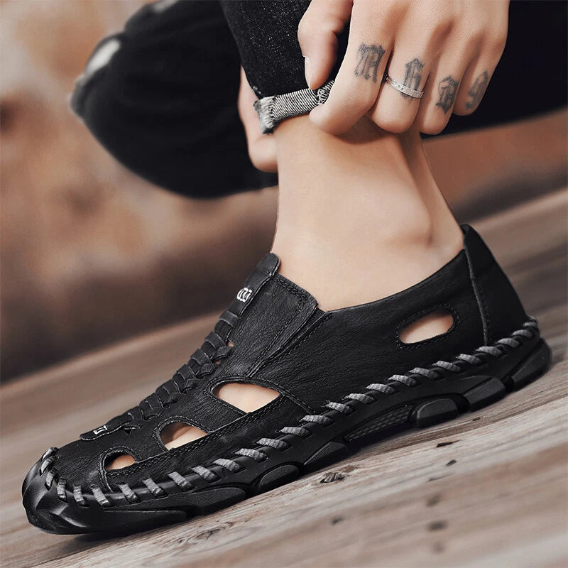 Men Sandals Comfortable Flats Outdoor Beach Casual Shoes Slippers Big Size 38-48