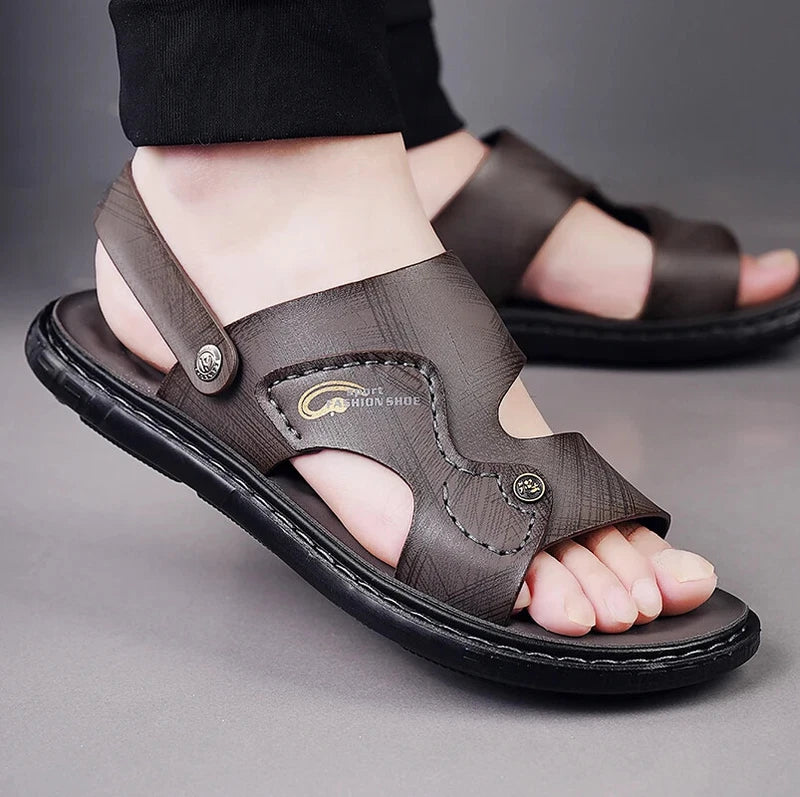 Classic Men Sandals Outdoor Handmade Slippers Lightweight Non Slip Beach Shoes