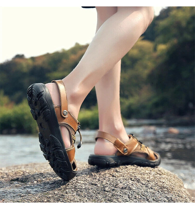 Mens Sandals Summer Sports Fishman Closed Toe Water Shoes Beach Slippers Outdoor