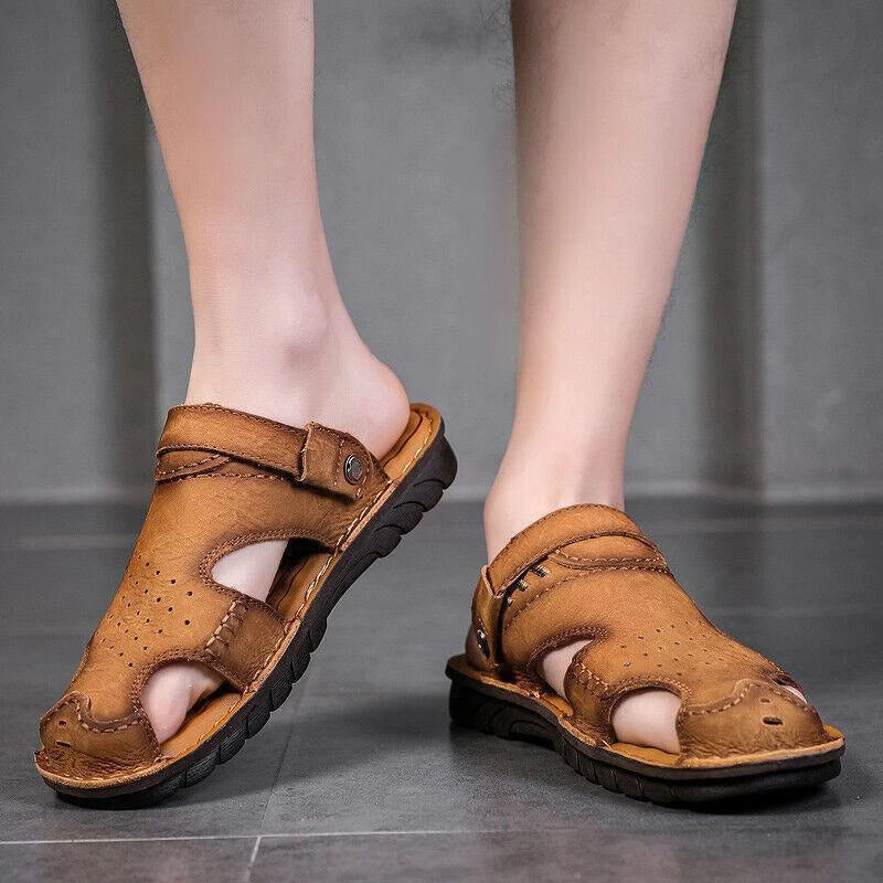 Fashion Men's Closed Toe Non-slip Sandals Outdoor Beach Casual Slippers Summer