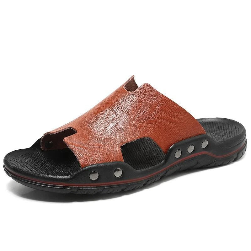 Men Slippers Slip on Flats Slides Beach Sandals Casual Shoes Big Size 38-48