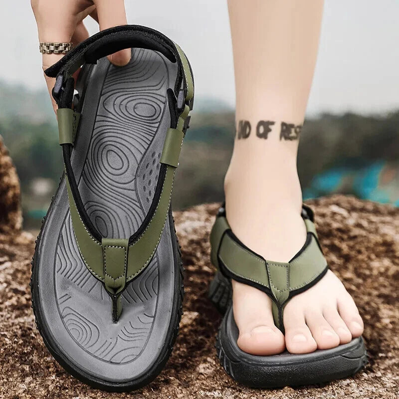 Men Summer Casual Sandals Outdoor Slippers Flip Flops Flats Comfort Beach Shoes