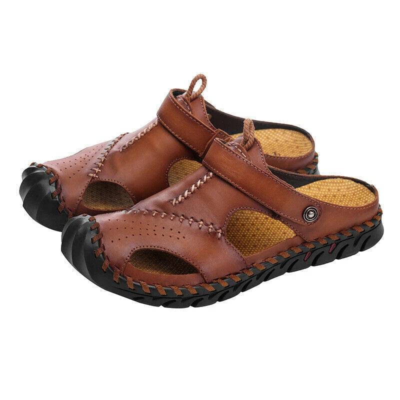 Men Hiking Sandals Closed Toe Walking Trail Beach Summer Shoes Non-slip Slippers