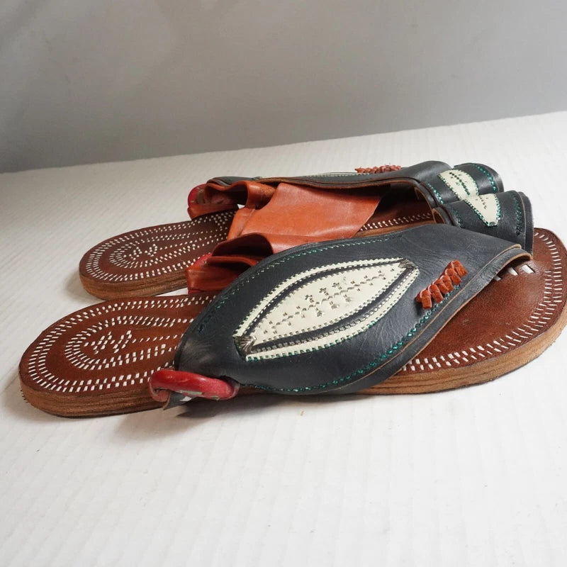 Kuwaiti Arabian Gulf handmade leather Men's 9.5/10 flat sandals slipper