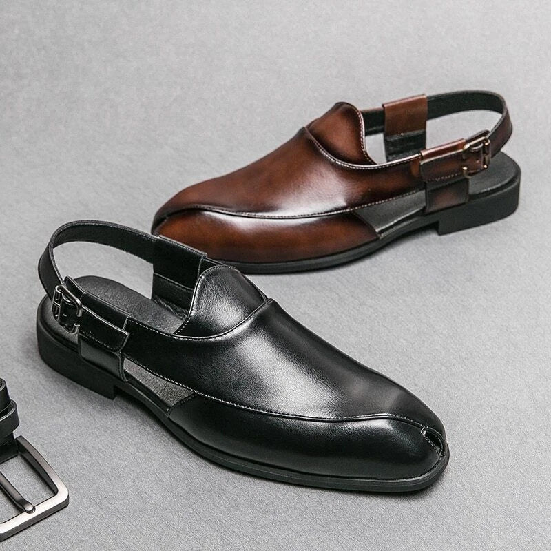 Men's Sandals Anti-collision Driving Shoes Handmade Beach Retro Sandals Slippers