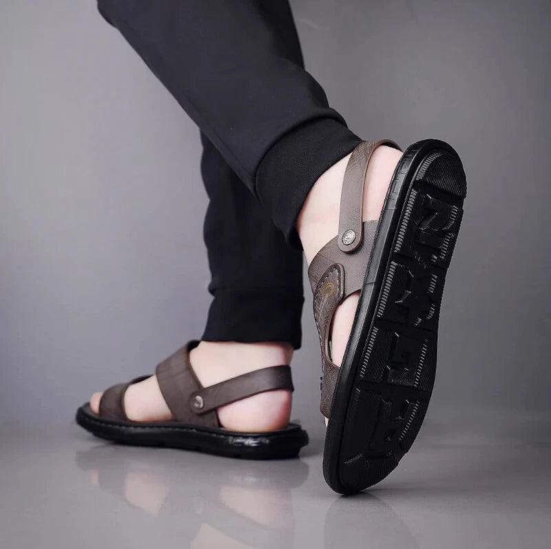 Classic Men Sandals Outdoor Handmade Slippers Lightweight Non Slip Beach Shoes