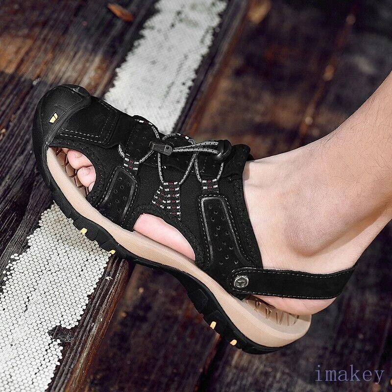 Mens Summer Slip On Sandals Beach Outdoor Sports Closed Toe Casual Slippers 2025