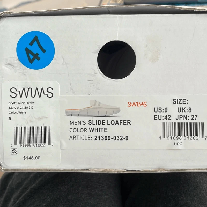 Swims Slide Loafer Sandals Beach Slippers White EVA US9