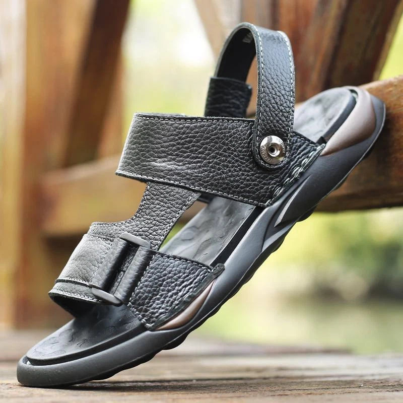 Men's Summer Comfort Retro Casual Sandals Hollow Out Flat Shoes Beach Slippers