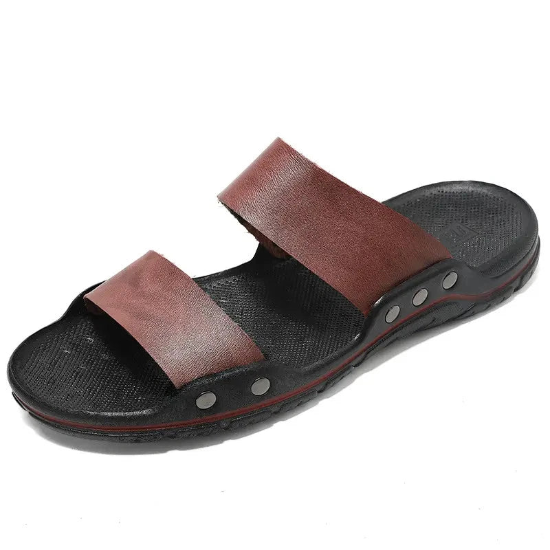 38-48 Sz Mens Open Toe Slip on Slippers Sandals Beach Holiday Summer Flats Shoes