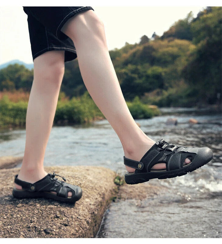 Mens Sandals Summer Sports Fishman Closed Toe Water Shoes Beach Slippers Outdoor