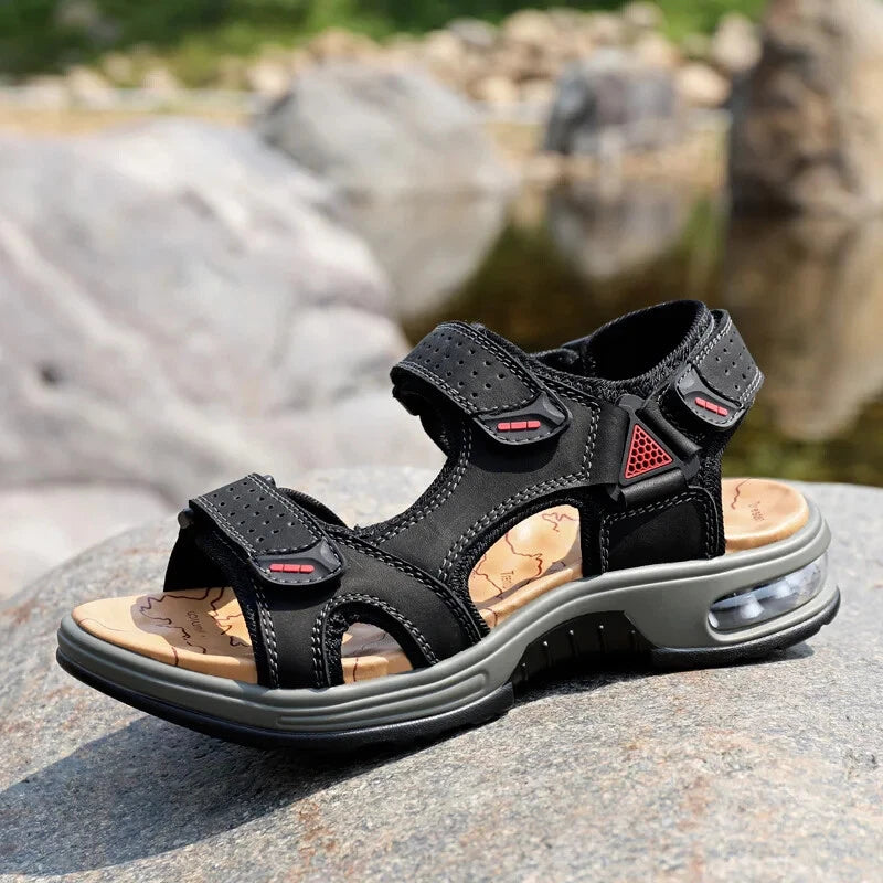 Summer Comfortable Men's Sandals Leather Breathable Slippers Outdoor Beach Shoes