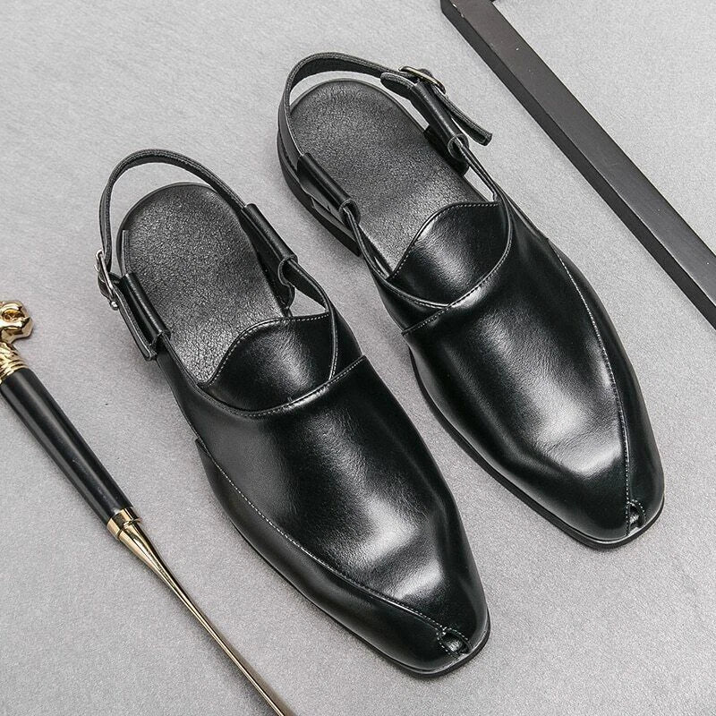 Men's Sandals Anti-collision Driving Shoes Handmade Beach Retro Sandals Slippers