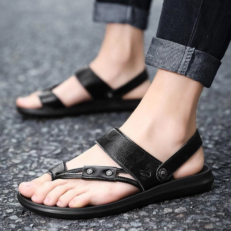 Men's Summer Beach Casual Ring Toe Slippers Flats Slingbacks Sandals Shoes 38-44