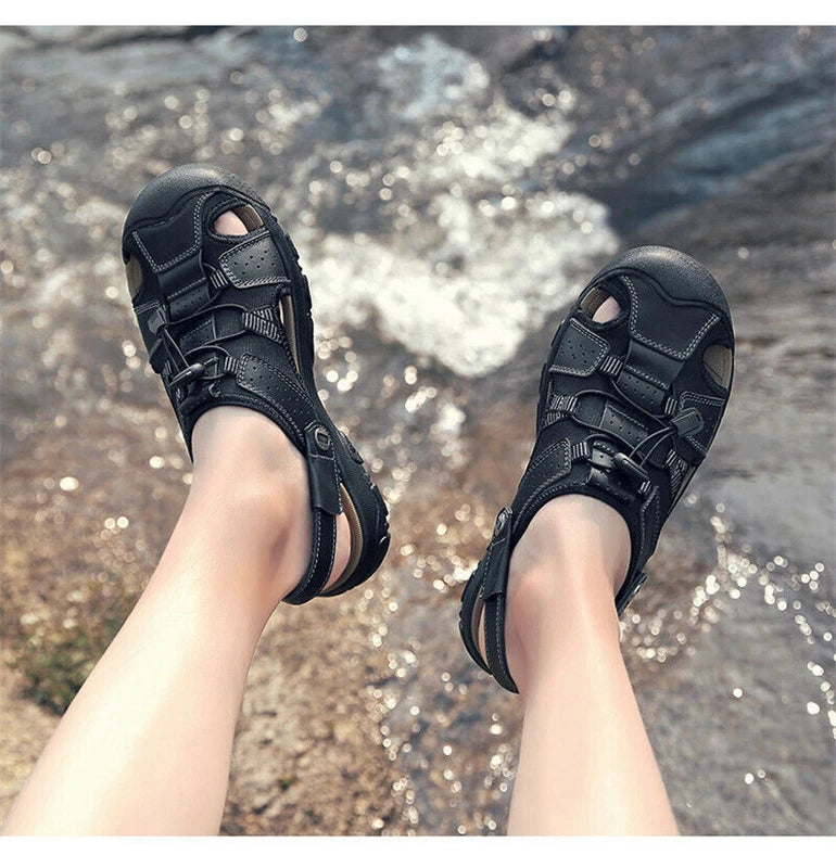 Mens Sandals Summer Sports Fishman Closed Toe Water Shoes Beach Slippers Outdoor