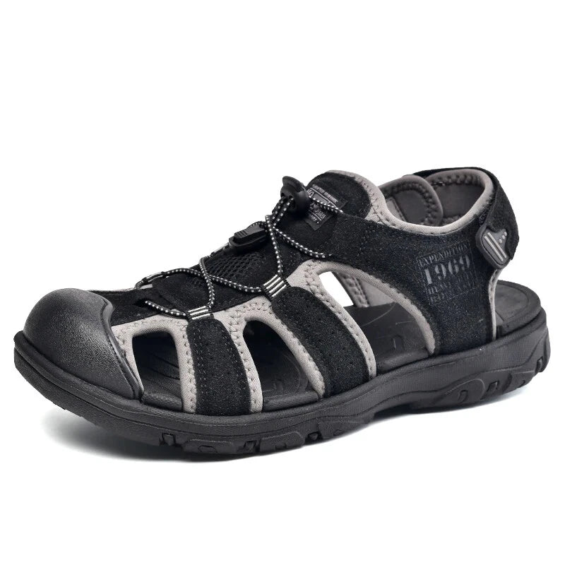 Male Casual Outdoor Sandals Summer Breathable Flat Beach Shoes Comfort Slippers