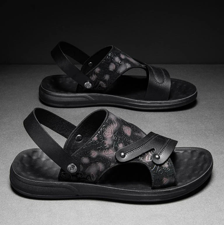 Mens Summer Open Toe Slip On Sandals Soft Slipper Casual Beach Pump Dad Shoe