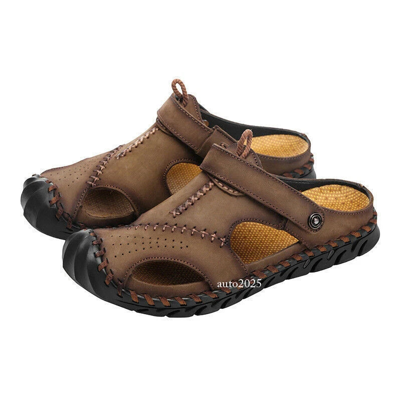 Men Hiking Sandals Closed Toe Walking Trail Beach Summer Shoes Non-slip Slippers