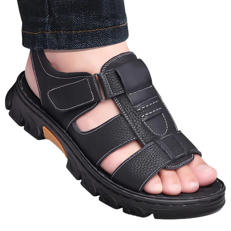 Men's Beach Shoes Summer Sandals Slippers Outdoor Thick-soled Flats Footwear