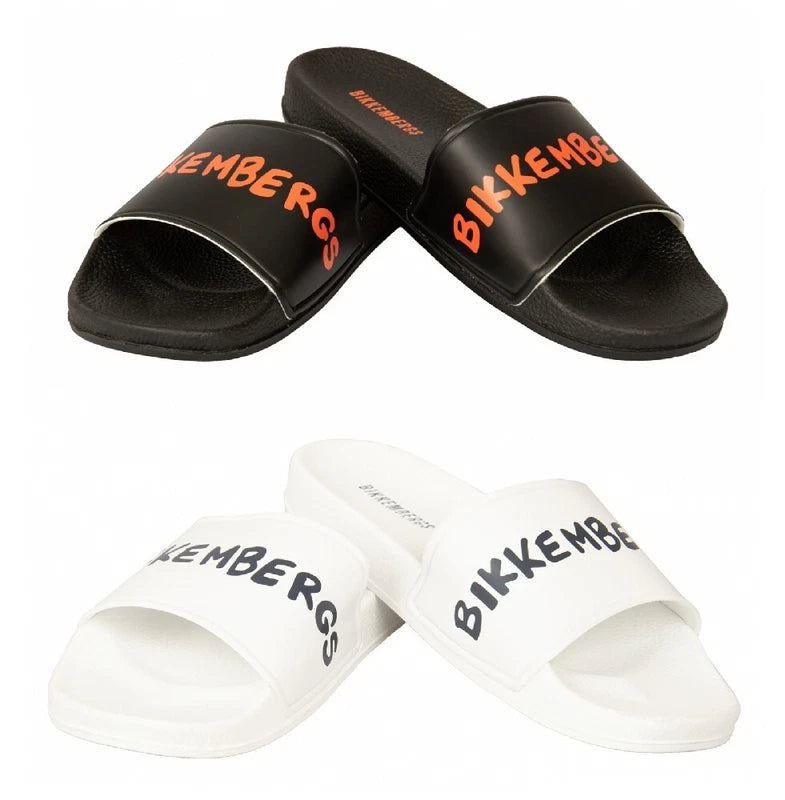 BIKKEMBERGS men's beach or pool slide beachwear slipper with logo item BKK3MSR03