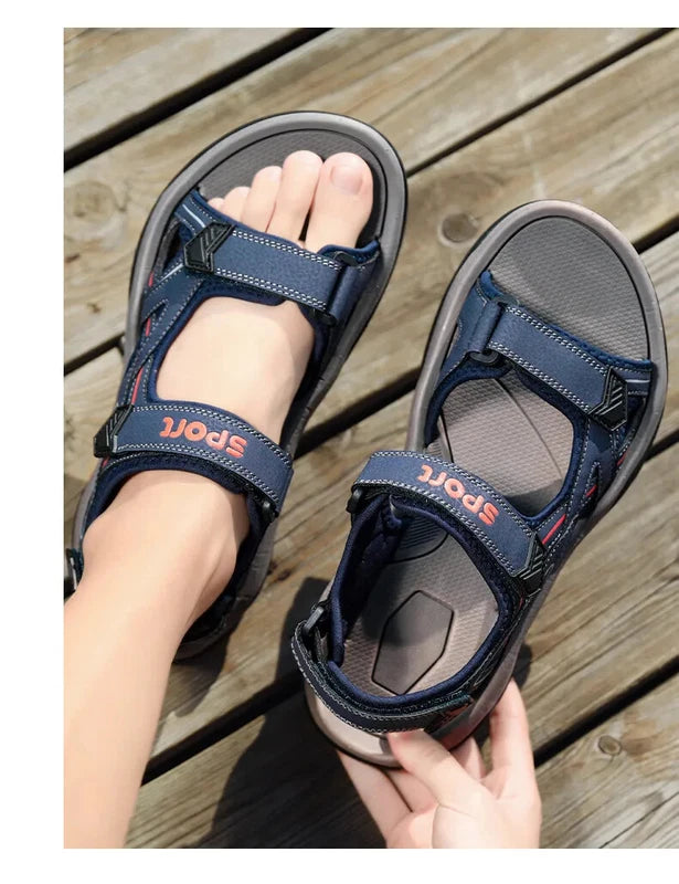 Summer Men's Sandals Outdoor Beach Platform Wading Shoes Soft Non-Slip Slippers