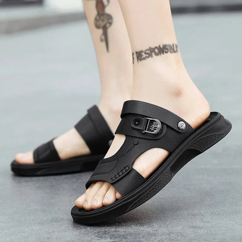 Summer Men's Sandals Breathable Non-Slip Outdoor Slippers Soft Sole Beach Shoes