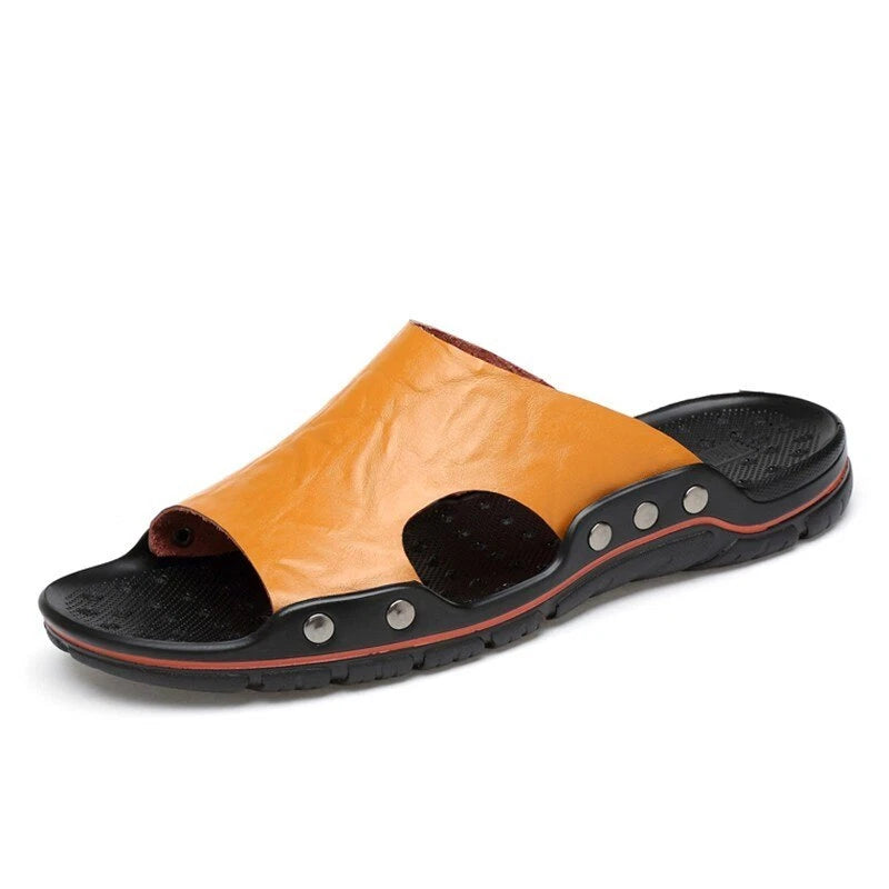 Men Slippers Slip on Flats Slides Beach Sandals Casual Shoes Big Size 38-48