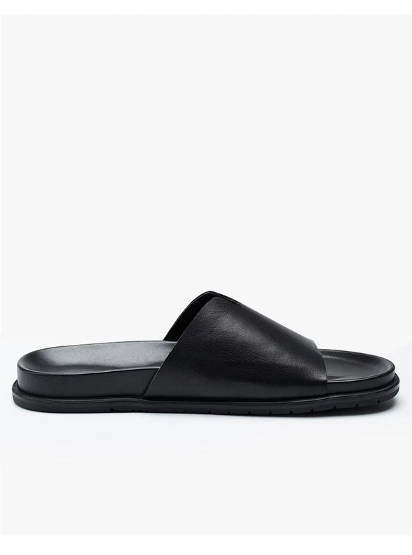 Mens Open Toe Real Leather Sandals Slipper Outdoor Beach Holiday Shoes Summer Sz
