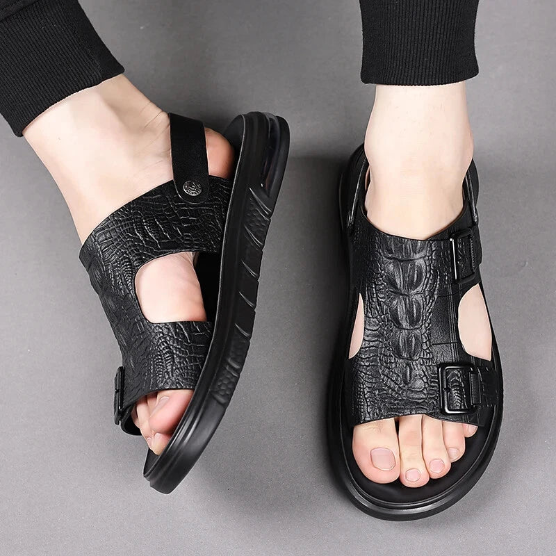 Men's Casual Beach Shoes Summer Sandals Slippers Slip On Flats Slides Footwear