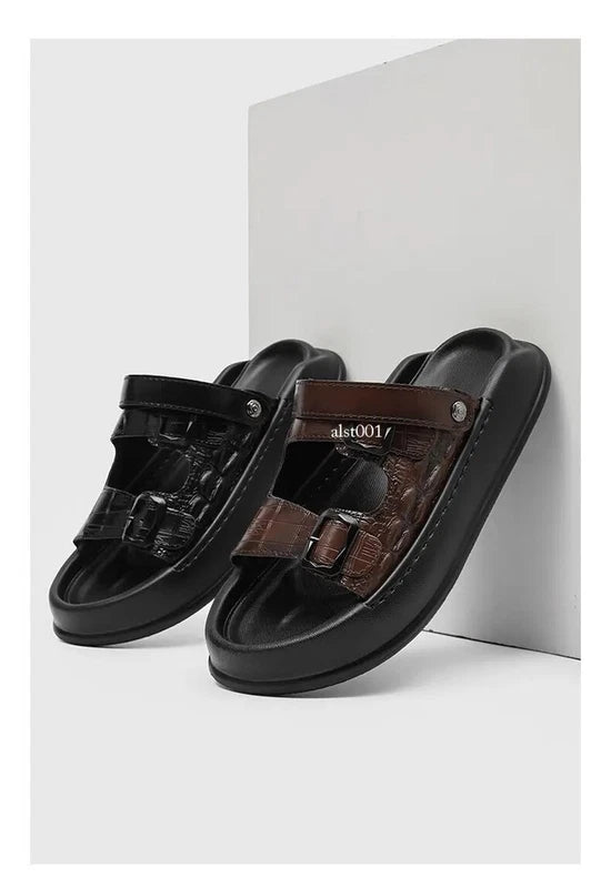 Mens Thick Soled Sandals Slipper Open Toe Outdoor Fashion Summer Slingback Beach