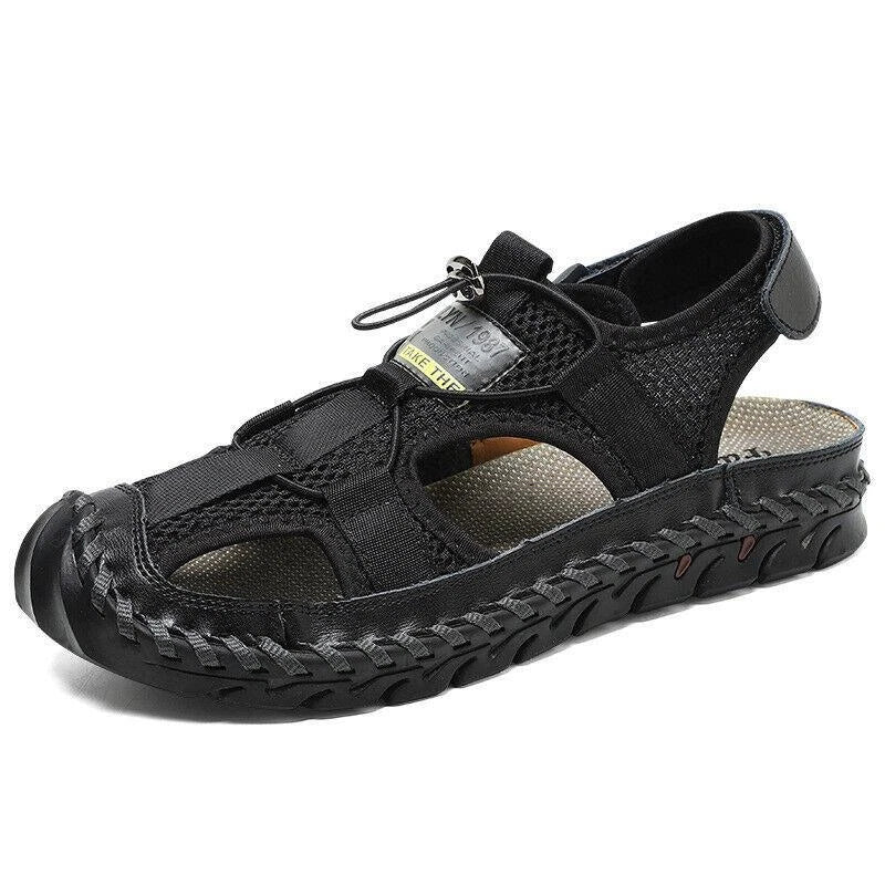 Summer Men's Anti-Slip Hiking Sandals Outdoor Breathable Closed Toe Beach Shoes