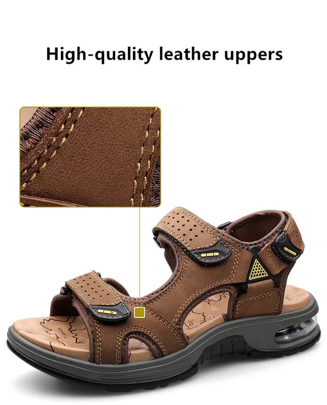 Summer Comfortable Men's Sandals Leather Breathable Slippers Outdoor Beach Shoes