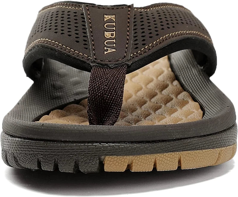 KUBUA Men's Beach Flip-Flops Water Sandals Outdoor Athletic Thong Sandal...