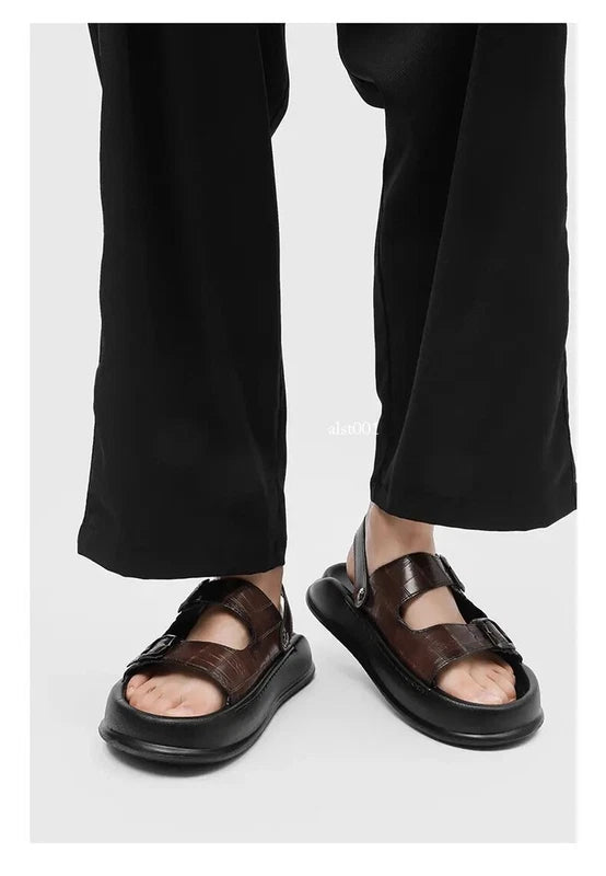 Mens Thick Soled Sandals Slipper Open Toe Outdoor Fashion Summer Slingback Beach