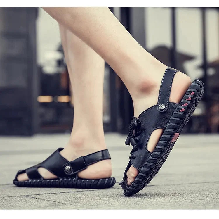 38-47 Mens Closed Round Toe Slingback Sandals Slippers Beach Holiday Summer Flat