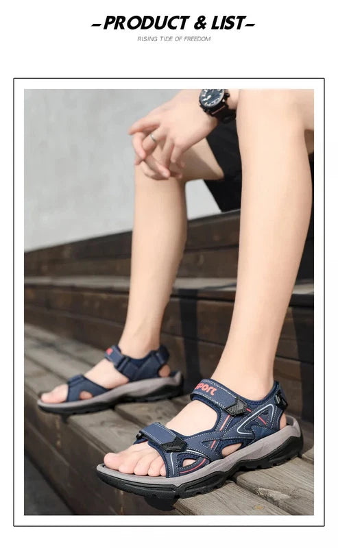 Summer Men's Sandals Outdoor Beach Platform Wading Shoes Soft Non-Slip Slippers