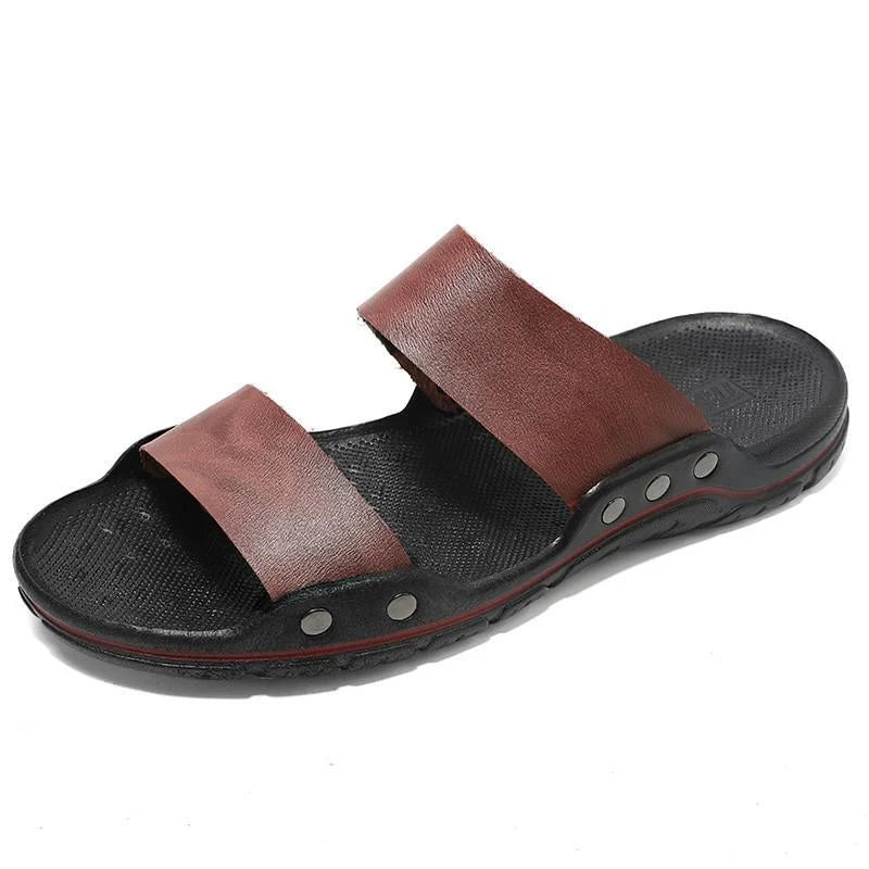 Men Slippers Slip on Flats Slides Beach Sandals Casual Shoes Big Size 38-48