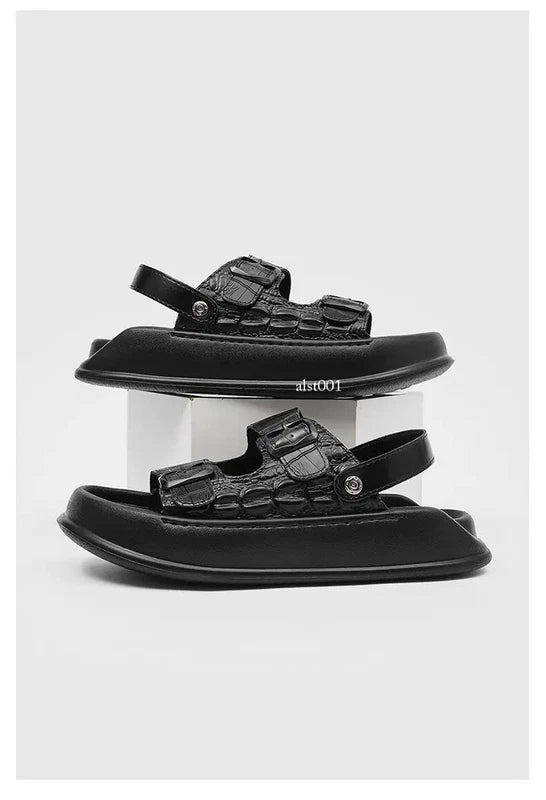 Mens Thick Soled Sandals Slipper Open Toe Outdoor Fashion Summer Slingback Beach