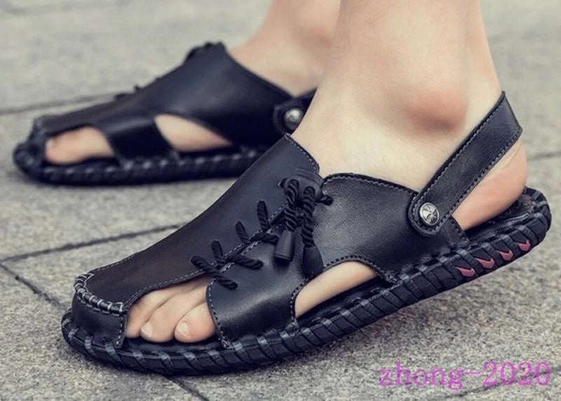 Chic Men Summer Plus Size Sandals Closed Toe Outdoor Shoes Beach Casual Slippers