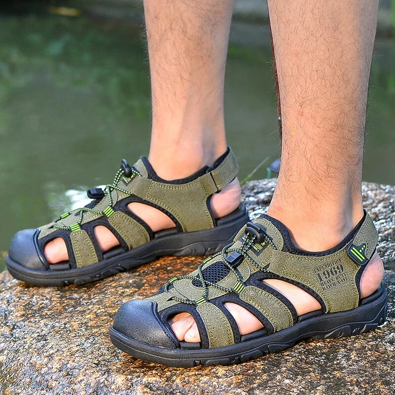Male Casual Outdoor Sandals Summer Breathable Flat Beach Shoes Comfort Slippers
