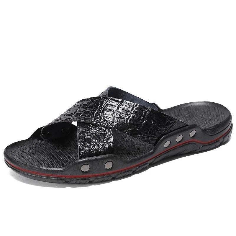 Men Slippers Slip on Flats Slides Beach Sandals Casual Shoes Big Size 38-48