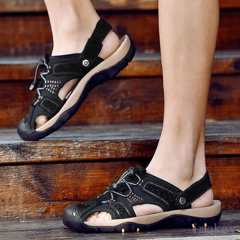 Mens Summer Slip On Sandals Beach Outdoor Sports Closed Toe Casual Slippers 2025