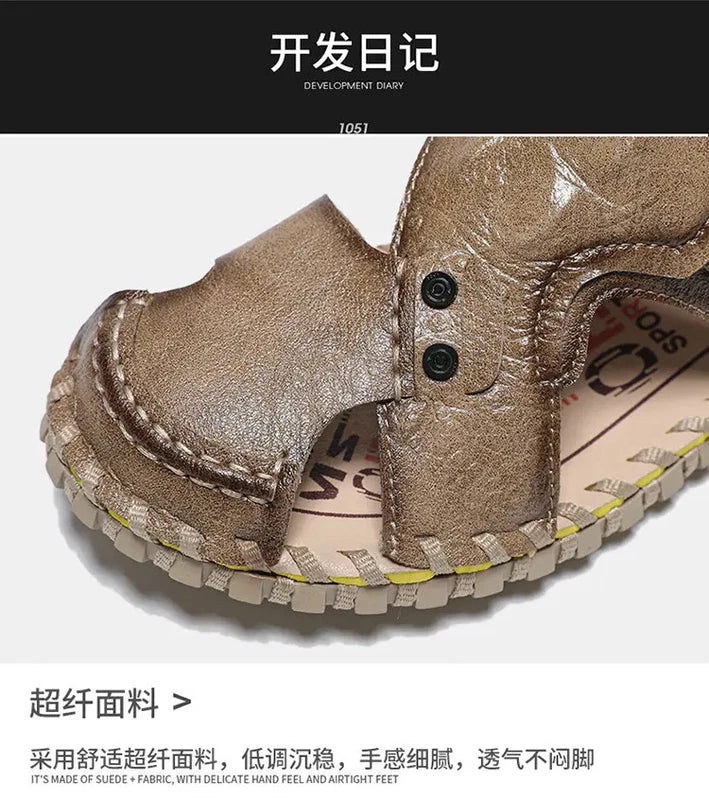 Mens Closed Round Toe Hollow Out Slingbacks Sandals Slippers Beach Holiday Shoes