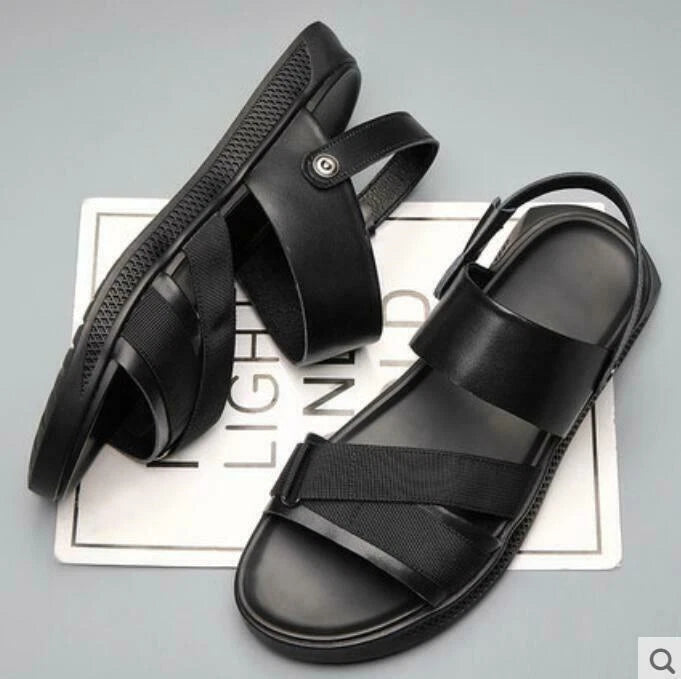 Roman Mens Leather Beach Sandals Shoes Slingbacks Slippers Slip on Open Toe New